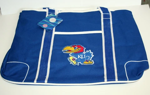 University of Kansas Jay Hawks Football Sports School Mascot Tote Bag New Tags Cover