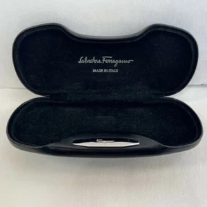 Salvatore Ferragamo Hartschalen Brillen Sonnenbrillenetui schwarz mit silber Italy - Bild 1 von 9