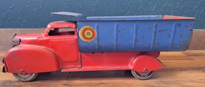 Camión de acero vintage grande Marx Lumar Contratistas Prensa EE. UU. Ver fotos  Foto 1 de 4