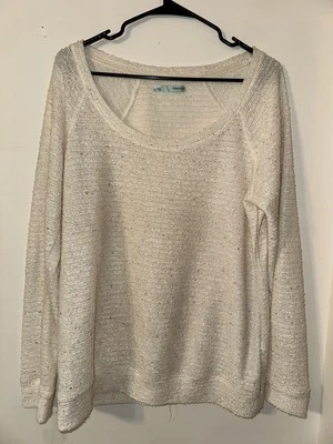 Suéter de punto holgado XL para mujer Maurice’s crema con detalle de hilo dorado Foto 1 de 4