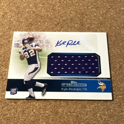 2011 Topps Precision Kyle Rudolph Jumbo Rookie Patch Auto Vikings Notre Dame - Image 1 of 4