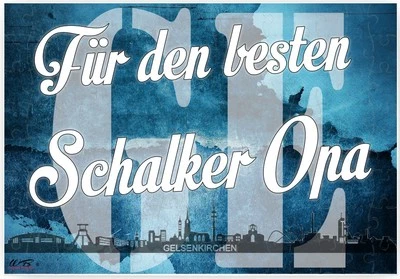 WB WOHN TRENDS Puzzle-Botschaft eckig ~ Für den besten Schalker Opa - Gelsenkirchen ~ 120 Teile