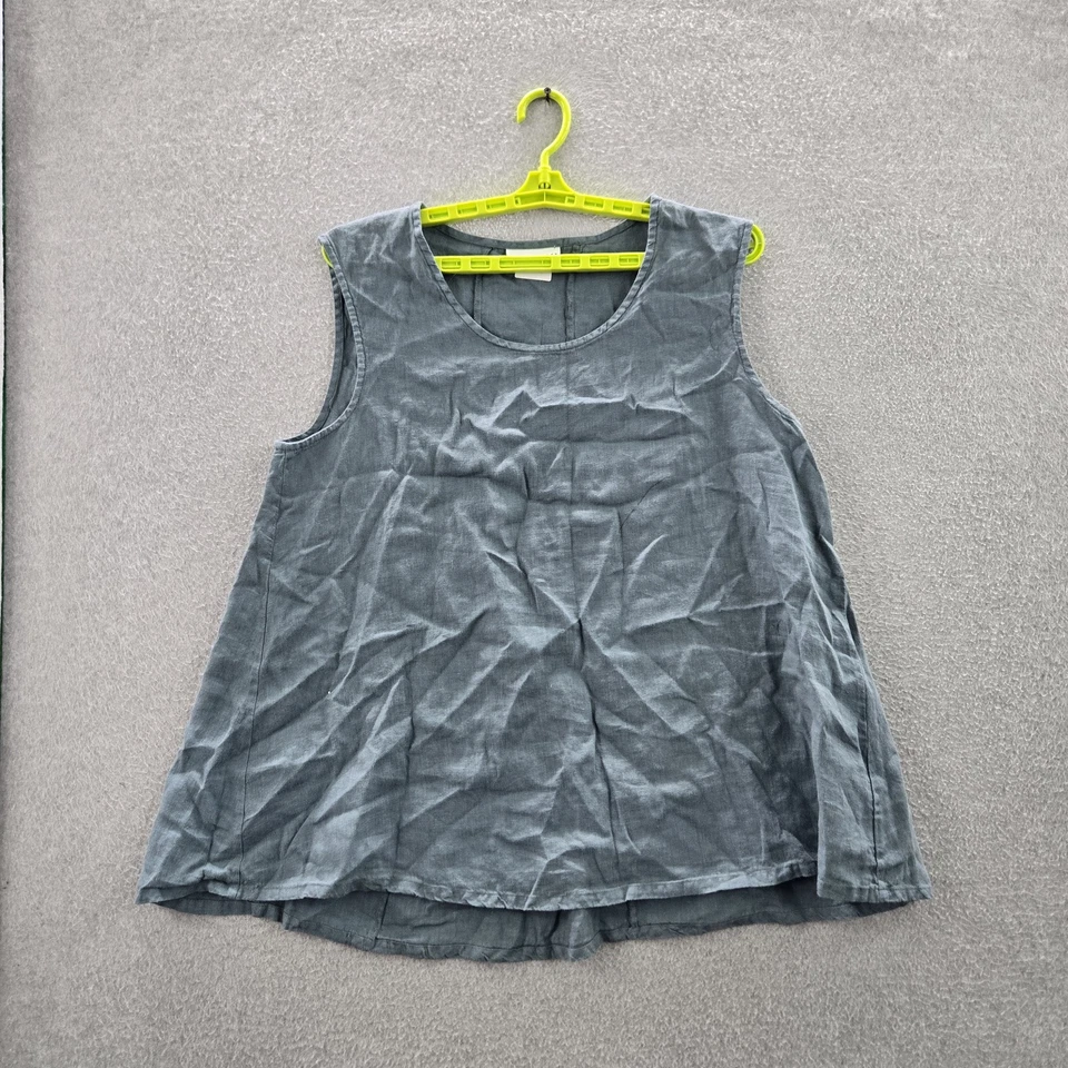 Camiseta sin mangas Bryn Walker para mujer L gris lino Lagenlook Pullover Foto 1 de 4