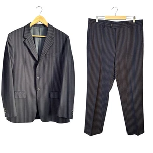 PRADA Milano Men’s Wool Striped Suit Two Piece Jacket + Pants size 52L - Picture 1 of 24