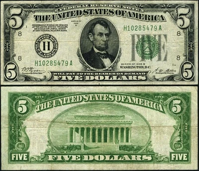 FR. 1952 H $5 1928-B Federal Reserve Note St. Louis H-A Block DGS VF - Image 1 of 3