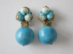 Pendientes Vintage Pendientes Cristal y Cerámica Metal Latón 13,1 g/4,0x1,9 cm - Imagen 1 de 5