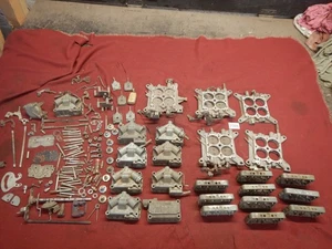 Holley Carburetor CATHEDRAL BOWL LOT METERING BLOCK BASE PLATE FLOAT PARTS LOT - Picture 1 of 15
