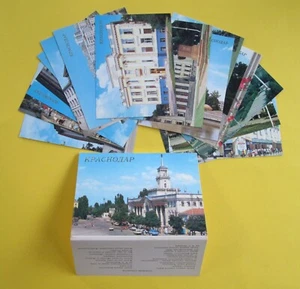KRASNODAR 1988 Set Of 16 Russian Vintage Postcards In Folder - Picture 1 of 2