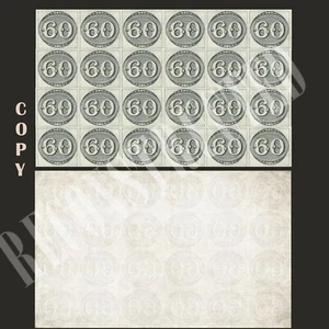 Brazil 1843 Bulls Eyes 60r Black, Intermediate Print Sheet of 24 REPRODUCTION - Picture 1 of 1