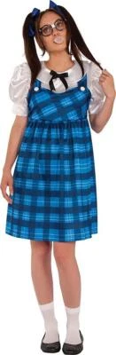 书呆子女士学生格子女孩班极客花式装扮万圣节成人服装 — 第 1/2 张图片
