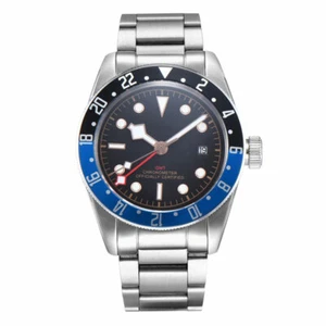 Reloj GMT 41MM para hombre esfera estéril Lume 10ATM zafiro reloj calendario automático - Imagen 1 de 13