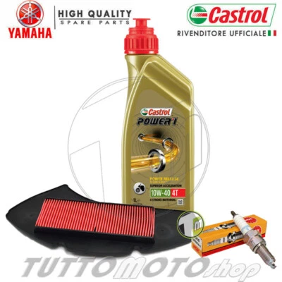 CASTROL - NGK Tagliando YAMAHA NWS Tricity 125 2017-18 / Kit Olio Castrol 10W40 Filtro Candela