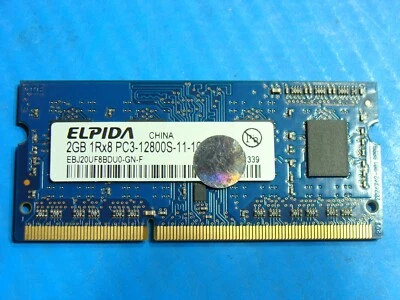 MacBook Pro A1278 Elpida SO-DIMM 2GB RAM Memory PC3-12800S EBJ20UF8BDU0-GN - Image 1 of 2
