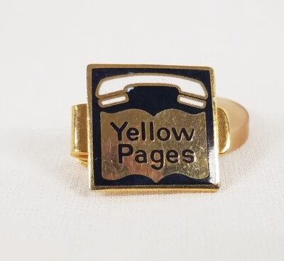 Yellow Pages TINY SMALL Vintage Tie Tac Tack Bar Clip - Image 1 of 4