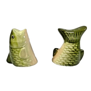 Fish Shaped Ceramic Salt and Pepper Shakers - Picture 1 of 9