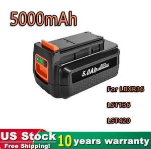 40V Max Lithium 5.0AH Replacement Battery For Black&Decker LBXR36 LBX2040 - Picture 1 of 19