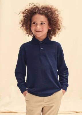 Fruit Of The Loom Kids Long Sleeve 65/35 Polo 63201
