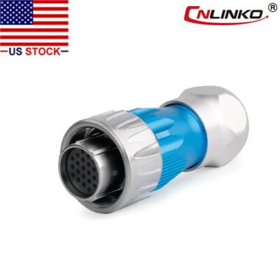 CNLINKO 24 Pin Power Circular Connector Female Plug Outdoor IP67 Heavy Duty M24 - Image 1 of 4