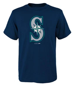 Outerstuff MLB Seattle Mariners Boys Logo Short Sleeve Tee, Athletic Navy Sz 18 - Picture 1 of 2