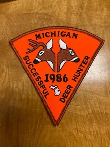 1986 Successful Deer Hunter DNR Michigan Patch 4 3/8" x 4 1/2" - Picture 1 of 3