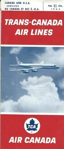 Airline Timetable - TCA Air Canada 01/02/63 Canada & USA services DC-8 cover - Picture 1 of 1