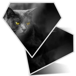 2 x Diamond Stickers 10 cm - Smokey Black Cat Kitten Pet #24574 - Bild 1 von 9