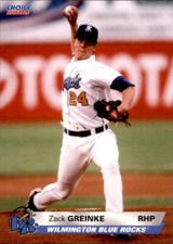 2003 Wilmington Blue Rocks Choice #14 Zack Greinke Apopka Florida Baseball Card