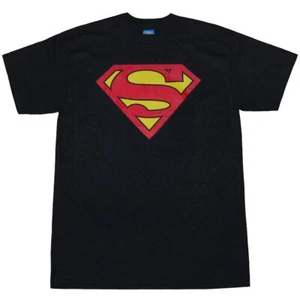 Superman Symbol Black T-Shirt - Picture 1 of 2