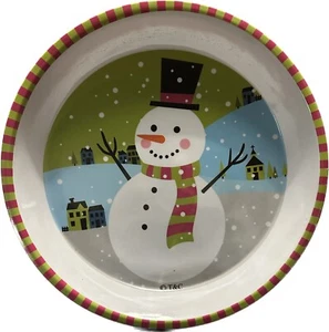 PLATO MUÑECO DE NIEVE 11,75” NAVIDAD VACACIONES SERVIR ARTÍCULOS COMEDOR DECORACIÓN REGALO GALLETAS - Imagen 1 de 4