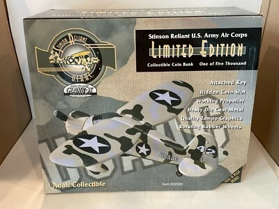 GEARBOX DIECAST U.S. ARMY AIR CORPS STINSON RELIANT COIN BANK Limited Edition  - Image 1 of 4