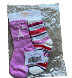 NWT NEW Gymboree Paris theme socks 2 pairs cotton mix 4 5 yrs old girl icon - Picture 1 of 2