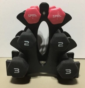 3 Tier Dumbbell Rack W/1-2-3 Lb Dumbbell Pairs Neoprene - Picture 1 of 6