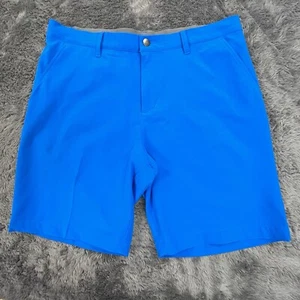 Adidas Golf Shorts Mens 34 Primegreen Flat Front Blue - Picture 1 of 14