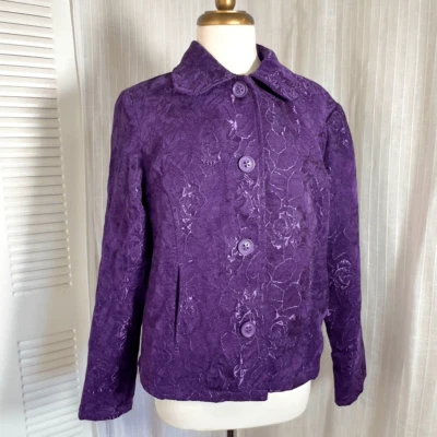 Cappagallo | Women’s | Blazers | L | Vintage Rich Purple Stenciled Structured Bl - Image 1 of 4