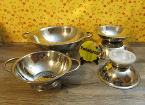 Stainless Steel Colander Strainer Mixing Bowl Set of 6 Made in India - NEW - Picture 1 of 16