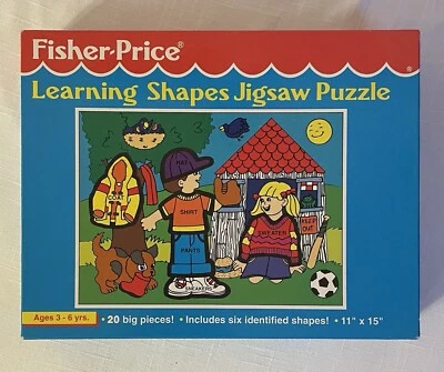 SEALED 1992 Fisher-Price Learning Shapes 20 Pc Jigsaw Puzzle, Preschool Ages 3-6 - Image 1 of 4