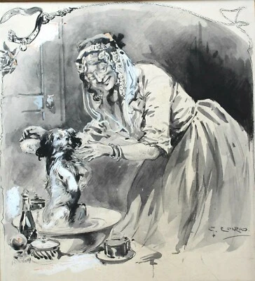 Georges Conrad, Drawing, Illustration, Dog, Animals, Painting, France - Image 1 of 4