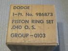 NOS Mopar 1940-1945 Dodge Military piston ring set, sealed!