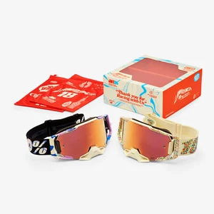 100% PERCENT ARMEGA JETT LAWRENCE DONUT LIMITED EDITION 2 PACK GOGGLES - Picture 1 of 5