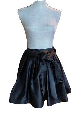 Tadashi For TOOTSIES Negro Mujer’s Falda Completa Plisada Corbata Cinturón Talla 2 Foto 1 de 4