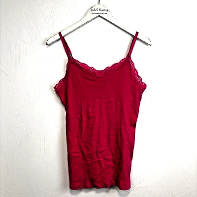 Camiseta sin mangas Faded Glory rosa cami encaje sin mangas pulóver ajustable para mujer XL Foto 1 de 4