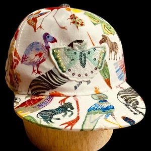 H&M Michelle Hat Morin All Over Print Butterfly Zoo Birds Adjustable - Picture 1 of 10
