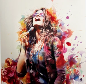 IMPRESIÓN ARTÍSTICA EN LIENZO JANIS JOPLIN 18X24" o 24X36" LISTO PARA COLGAR MÚSICA CANTANTE ROCK - Imagen 1 de 2