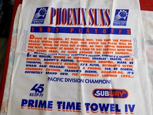 PHOENIX SUNS 1993 PLAYOFFS PRIME TIME HANDTUCH IV NEU SUBWAY 45KUPT PURPLE PALACE - Bild 1 von 4