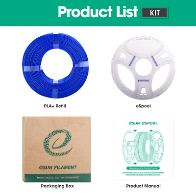 eSUN PLA+ PLA Pro Filament 1.75mm 1kg Reusable Spool For 3D Printer Muilti Color - Image 1 of 4