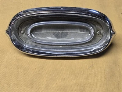 1958 Pontiac Backup Light Reverse Lamp Lens Chrome Housing Catalina Star Chief  - Image 1 of 4