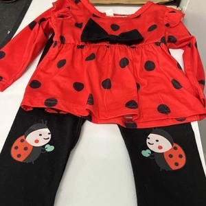 Baby Kleid 6-9 Monate Im Marienkäfer Style Mit Passender Leggins NEU - Bild 1 von 13