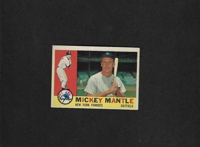 1960 Topps Baseball HOF-#350 Mickey Mantle, New York Yankees, ex, sin pliegues Foto 1 de 3