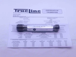 CERTIFIED 1" 8 NC 3B THREAD PLUG GAGE 1.0 GO NO GO P.D.'S = .9188 & .9254 UNC - Picture 1 of 2