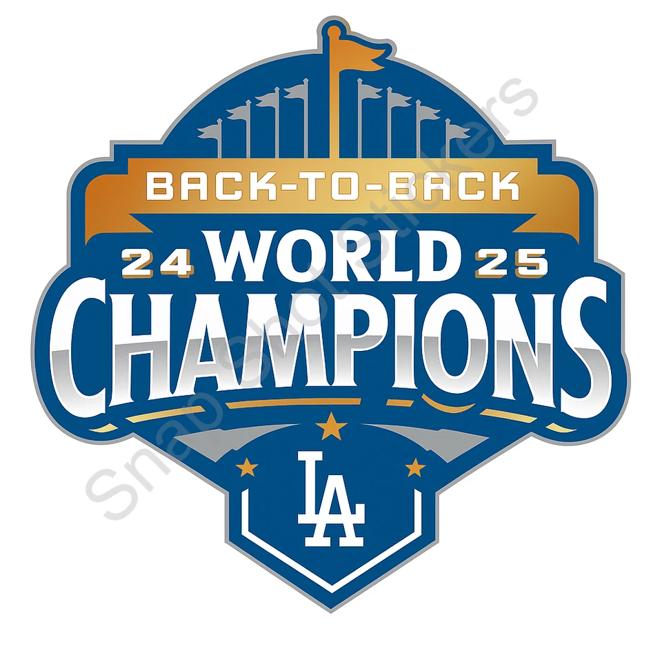 Los Angeles LA Dodgers 2025 World Series Back to Back Champions Sticker/Decal 23 - Image 1 of 1